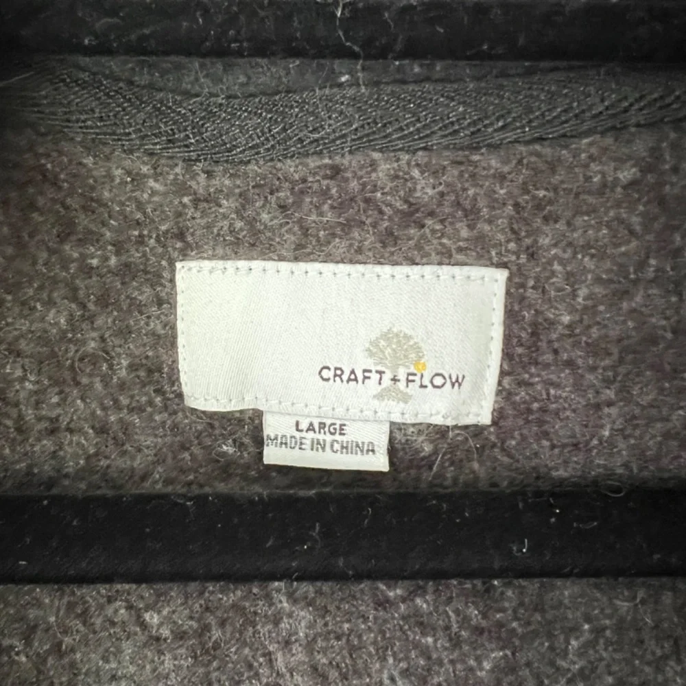 Craft + Flow Men's Full Zip Hoodie Large Black Gray Lightweight Athleisure